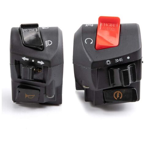 Interruptor de control universal para manillar de motor de 12 V y 7/8", bocina, intermitente y faro de motocicleta, interruptor de arranque eléctrico (1/5)