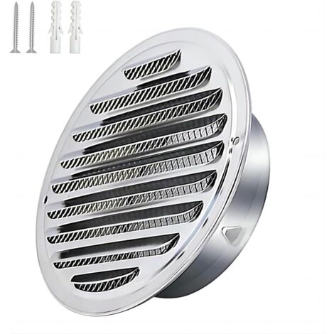 Rejilla de ventilación redonda de acero inoxidable con tubo de escape, campana de salida de aire, rejilla de ventilación redonda, campana de extracción de humos con mosquitera, 150 mm