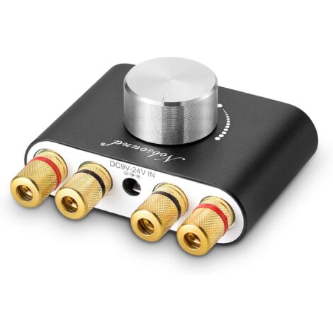 Mini amplificador de potencia estéreo Bluetooth de alta fidelidad, amplificador digital de 20 canales, 50W x 2,con entrada AUX/USB/Bluetooth, receptor de audio inalámbrico, tarjeta de sonido para PC