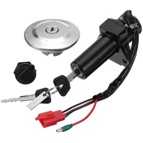 Juego de cerradura de encendido para motocicleta eléctrica, tapa de combustible y llave de bloqueo de asiento para Yamaha YBR125 2007-2014 ZH (1/5)