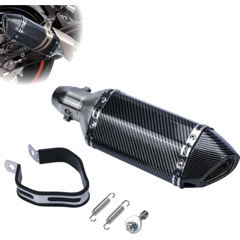 Silenciador de escape deslizante para motocicleta, entrada de acero inoxidable de 38-51 mm/1,5-2 pulgadas, silenciador de escape universal para motocicleta, tubo de escape de fibra de carbono