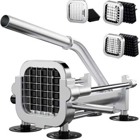 Cortador profesional de patatas fritas, cortador de patatas de acero inoxidable de 12,7 mm, 9,5 mm y 6,35 mm, cortador de patatas de alta resistencia para batatas, zanahorias, ñames y pepinos