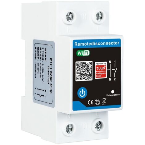 Interruptor inteligente con wifi Tuya, temporizador, aplicación móvil, control remoto inalámbrico, CA 230 V, 63 A (1/5)