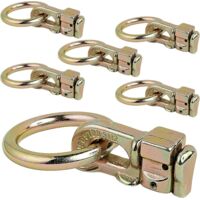 Accesorio de amarre de doble perno L-Track con junta tórica Para usar con rieles L-Track en camiones y furgonetas Cojinete de acero resistente de 5000 lb Paquete de 6 Color dorado