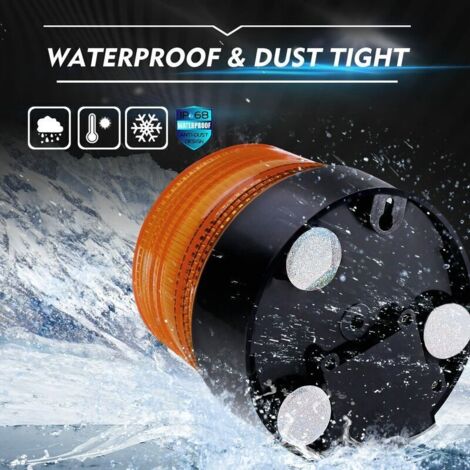 Dinfu Gyrophare LED orange 12V lumière stroboscopique d'urgence Attention signal