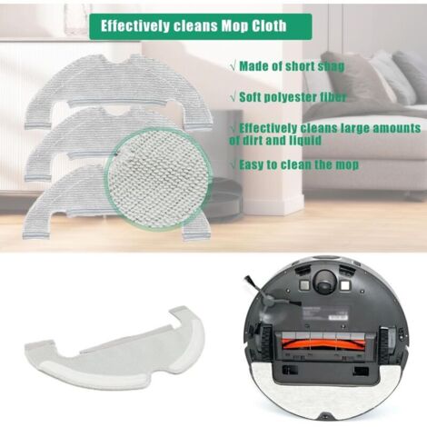 Lot De 4 Chiffons Microfibre Pour Aspirateur Robot Vyzzle D10 ILIFE V20 Laresar L10 Roidmi