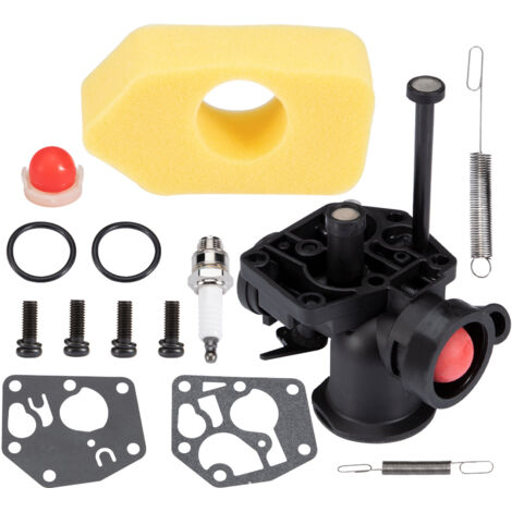 Kit de Carburateur pour Briggs & Stratton, Adapté pour BS 795477 795469 794147 699660 794161 498811, pour Tondeuse à Gazon et Filtre à Air 698369, pour Ressort Régulateur 691859 692211 (1/4)