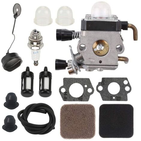 Carburateur + Filtre à air + Bouchon de Carburant pour Stihl FS80R FS85 FS85R FS80 FS72 FS74 FS75 FS76 FS85RX HS72 HS74 HS75 HS76 HS80 HS85 HL75 FH75 FC75 FC85 KM80 HT70 HT75 Coupe-Bordures - Pièces d (1/5)