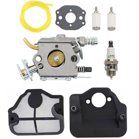 Kit de carburateur pour tronçonneuses Husqvarna 36 41 136 137 141 142, compatible Poulan, inclut filtre à air et filtre à carburant, remplace WT-834 WT-657 WT-529 WT-289 WT-285 WT-239 WT-202 (1/5)