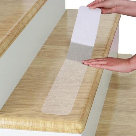 Bande Antidérapante Escalier, 6010cm, 15pcs, Ruban Antidérapant Adhésif Transparent, Ruban de Traction Antidérapant, Imperméable et Antidérapant, pour l'intérieur/l'extérieur, Transparent
