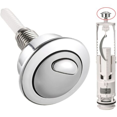 Bouton de chasse d'eau supérieur du réservoir de toilette compatible avec la vanne de chasse d'eau Optima 49. (1/2)