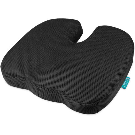 Beautissu – Coussin orthopédique mousse à mémoire de forme 45x35x7cm – Confort coccyx – Revêtement 3D filet – Antidérapant pour bureau et voiture