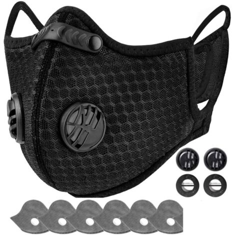 Masque Anti-poussière Lavable Réutilisable avec 6Filtres pour La Course à Pied, Le Cyclisme, Les Activités de Plein Air, (1/5)