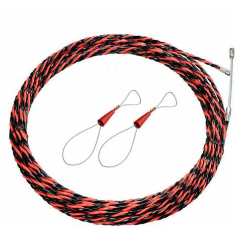 CHOYCLIT Tire fils d'électricien,Aiguille Electricien 50M Tire Fil Electrique 5mm Diamètre Aiguille Tire Fil, rétractable d'installation pour tire Cable et rallonge en acier spiralé flexible tire fils (1/5)