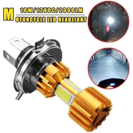 Car headlights, COB 3-sided, H4 motorcycle headlights gold fog lights 12V 6500K