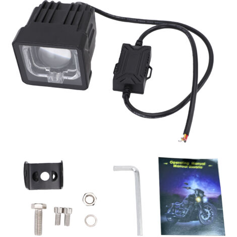 Projecteur LED pour Moto - Phare Auxiliaire IP68 - Kit Complet avec Support de Montage - Eclairage Puissant pour VTT, Camion, SUV (1/5)