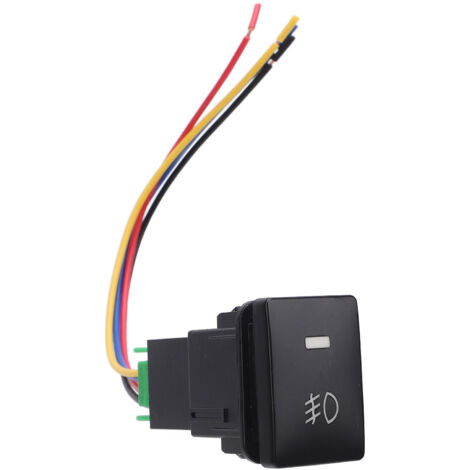 Interrupteur à Bouton-Poussoir 4 Polaires 12V avec LED pour Feux de Brouillard, JDR et Barre LED - Compatible Toyota Camry, Tacoma, Prado - Éclairage Indicateur, Installation Facile, Boîtier ABS Résis (1/5)