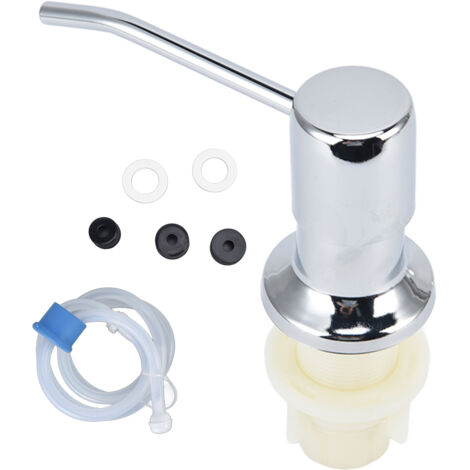 Distributeur de Savon pour Évier Kit avec Tube Silicone 47" Tête de Pompe Acier Inoxydable Chromé pour Cuisine Installation Facile (1/5)