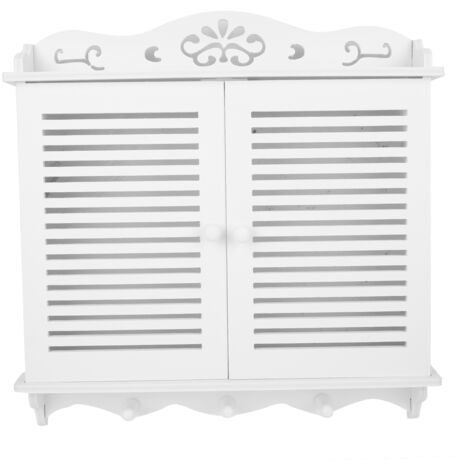 Porte-manteau mural pour boîtier électrique (40x31x5 cm) - Panneau décoratif sans clou en PVC blanc, fixation invisible, étagère de rangement, matériau durable, capacité de charge élevée, dissipation (1/5)