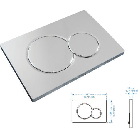 Compatible avec les boutons de chasse d'eau doubles chromés brillants Sigma01, blanc brillant (panneau du réservoir d'eau caché).