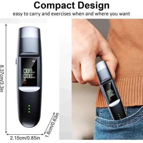 Ethylotest Electronique Portable Rechargeable Type C Homologué NF avec Ecran LCD et Code Couleur Alcoometre (1/4)