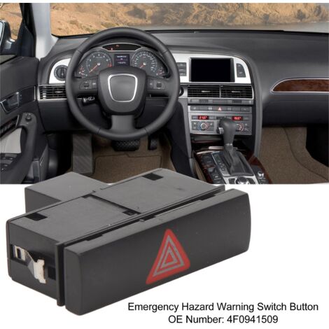 Commande de Clignotants d'Urgence 4F0941509 en ABS pour Audi A6/S6/C6/RS6 (2005-2011) (1/5)