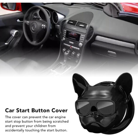 Protection pour Bouton de Démarrage Voiture - Couvercle Décoratif en ABS 5cm, Anti-Rayures et Sécurité Enfants, Noir (1/5)