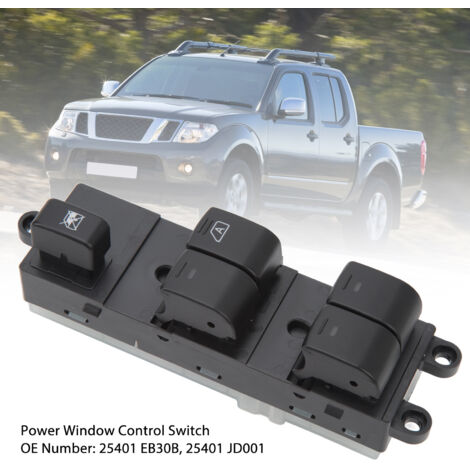 Interrupteur de vitre électrique - Fenêtre conducteur pour Nissan Navara D40 (2007-2015) RHD - Modèle 25401 EB30B - Remplacement direct (1/5)