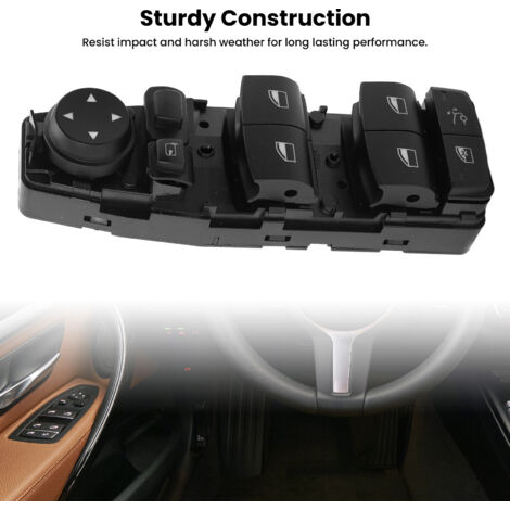 Interrupteur Principal de Vitre Électrique 61319362120 Côté Conducteur Gauche Réponse Rapide Compatible BMW Série 3 GT F34 2014-2019 (1/5)