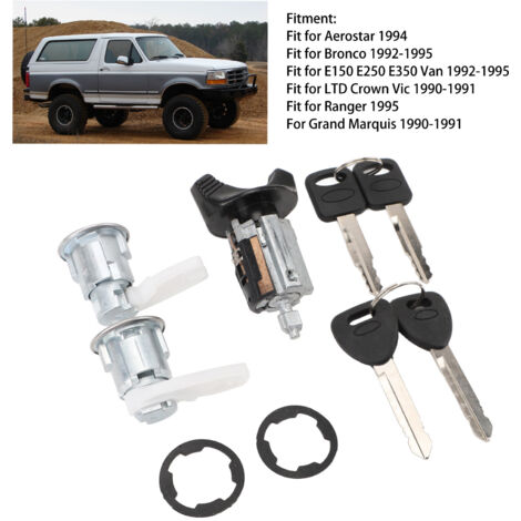 Ensemble de Cylindres de Serrure de Contact et Portes avec Clés, F2UZ1522050A, Haute Performance pour Bronco Ranger Aerostar (1/5)