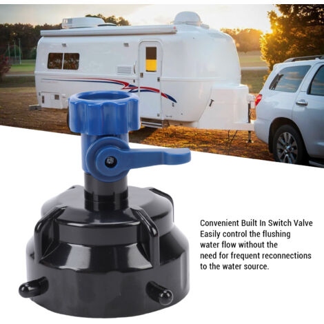 Capuchon de Rincage pour Tuyau d'Égout PVC RV - Couverture d'Évacuation Étanche avec Robinet Intégré pour Camping-Cars et Caravanes (1/5)