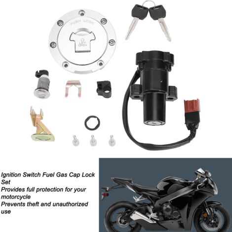Jeu de Serrures de Contact, Siège et Réservoir pour Moto CBR1000RR 2008-2014 et CBR600RR 2007-2014 - 2 Clés Identiques (1/5)
