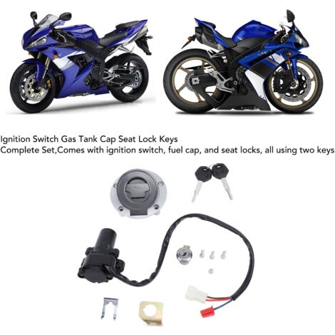 Bloc-Serrure Moto Kit Haute Sécurité avec 2 Clés pour YZF R1, R6, FZ6 - Anti-Vol (1/5)