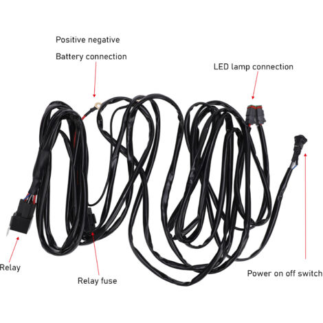 Faisceau de Câblage LED 16AWG avec Interrupteur, Relais et Fusible 40A pour Barre Lumineuse et Projecteurs - Kit d'Installation 12V pour Camion, ATV, Bateau (1/5)