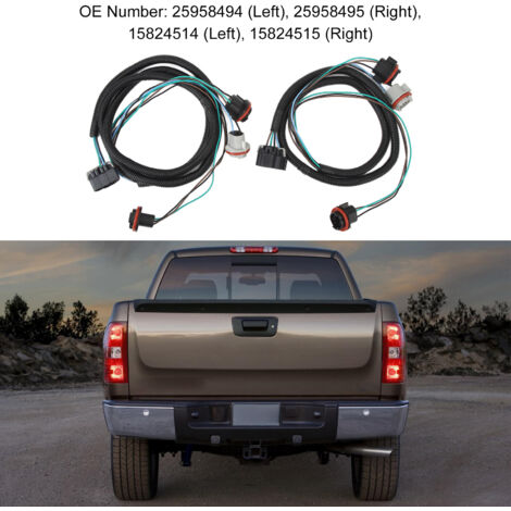 Jeu de faisceaux électriques pour feux arrière Chevrolet Silverado 1500 2500 3500 (2007-2014) - Modèles gauche et droit (1/5)