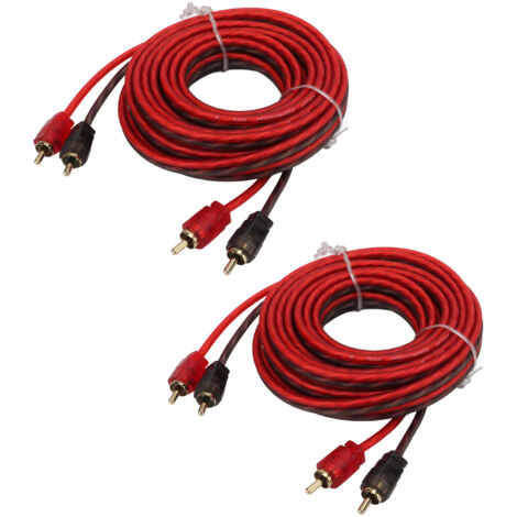 Câble RCA Audio Voiture 2x 5m Mâle à Mâle Haute Conductivité Caoutchouté pour Stéréo Auto & Maison Universel (1/5)
