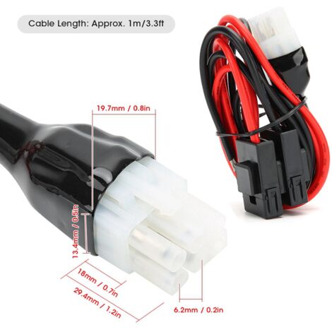Câble d'Alimentation 1m pour Radio Mobile Compatible Yaesu FT-857D FT-897D (1/5)