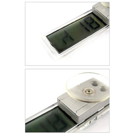 Thermomètre Numérique de Voiture à Ventouse K036 Affichage LCD Transparent Température Intérieure/Extérieure (1/5)