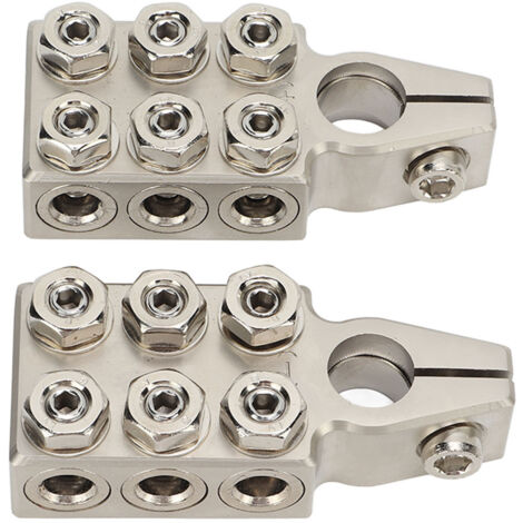 Borne de Batterie pour Voiture 1 Paire Positif Négatif 12 Voies Heavy Duty en Alliage de Zinc pour Caravane, Camping-car, Bateau (1/5)