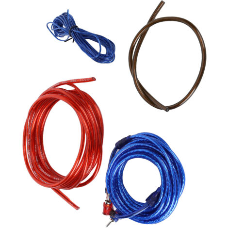 Lot de Câbles Audio Voiture – Kit d'Amplificateur Haute Conductivité avec Câble Alimentation, Contrôle et Prise de Terre, Matériaux DURABLES ABS/PVC, pour Subwoofer et Enceintes (1/5)