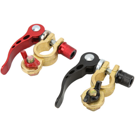 Bornes de Batterie à Détachement Rapide en Laiton et Cuivre - Paquet de 2, Positif et Négatif, Diamètre 16-18mm (1/5)