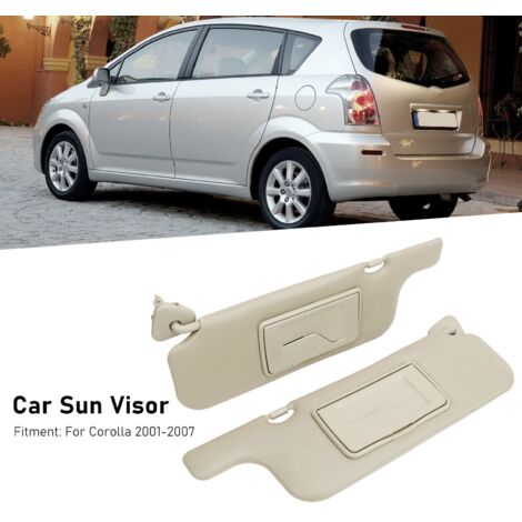 Cache-Soleil pour Auto avec Miroir de Maquillage Gris - 2 Pièces - Compatible Toyota E120/E130 2001-2007 (1/5)