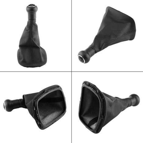 Pommeau de vitesse et gaine 5 vitesses pour Volkswagen Passat B5 - Noir et cuir synthétique (1/5)