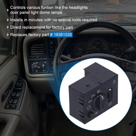 Interrupteur pour Lampes avec Dimmer 19381535 Replacement pour Chevy Silverado/Tahoe/Suburban/Avalanche (1/5)