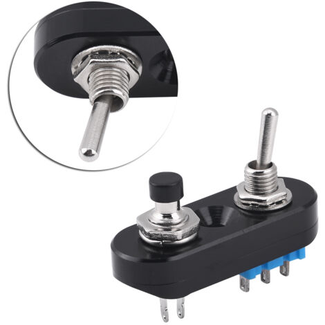 Interrupteur d'Horn et Phare pour Moto - Aluminium Alloy - On/Off Noir/Silver - Universal (1/5)