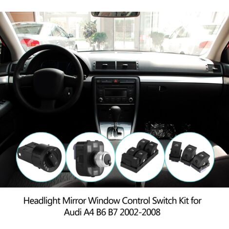 Kit de 6 interrupteurs pour A4 B6 B7 2002‑2008 – Commande fenêtre, lumière et miroir (1/5)