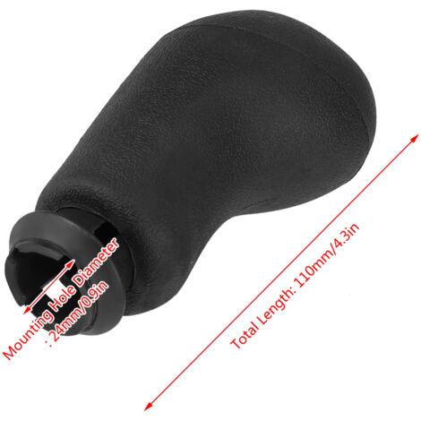 Pommeau de levier de vitesse 5 vitesses en ABS noir argenté pour Renault Clio III, Scénic II, Mégane II (1/5)
