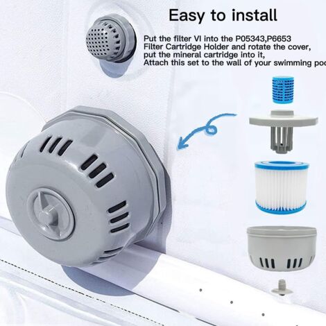 Cartouche de Filtration P6653 — Cartouche avec Porte-Filtre pour Spa Gonflable (Lay-Z-Spa Miami 54123)