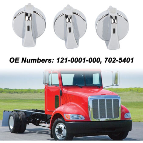 3 Boutons de Contrôle Ventilateur Chauffage/AC Chrome 121-0001-000 Compatible pour Peterbilt 330/335/357/367/375/378/379/384/386/387 (1/5)