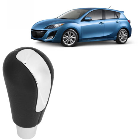 Poignée de levier de vitesse pour Mazda 3 2008-2011 Chromée en PVC cuir ergonomique (1/5)